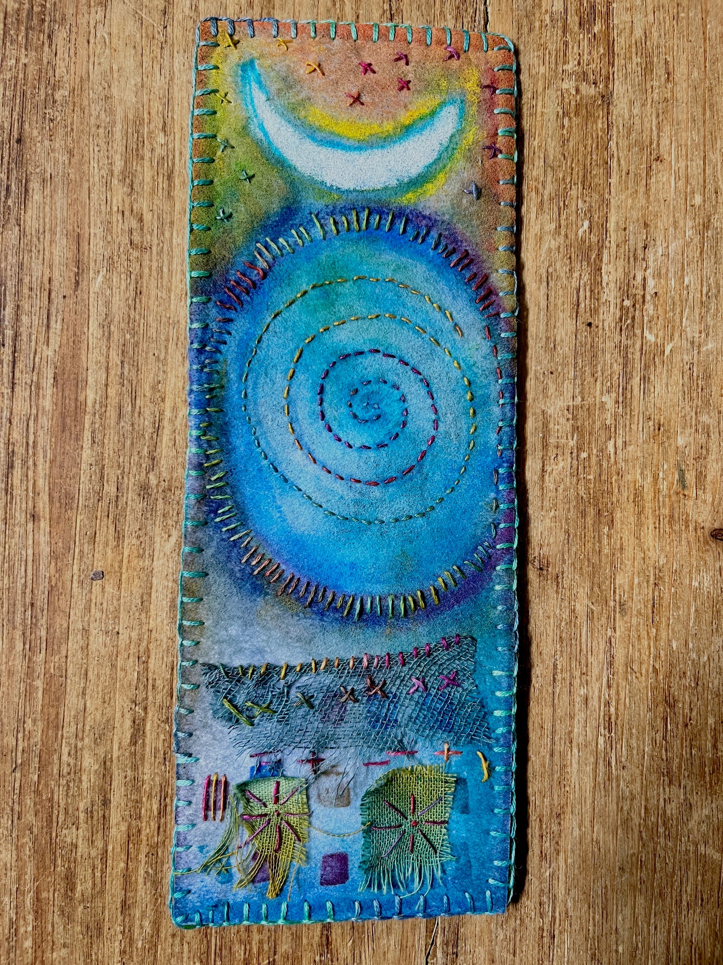 Handcrafted bookmark/tiny stitched altar cloth
