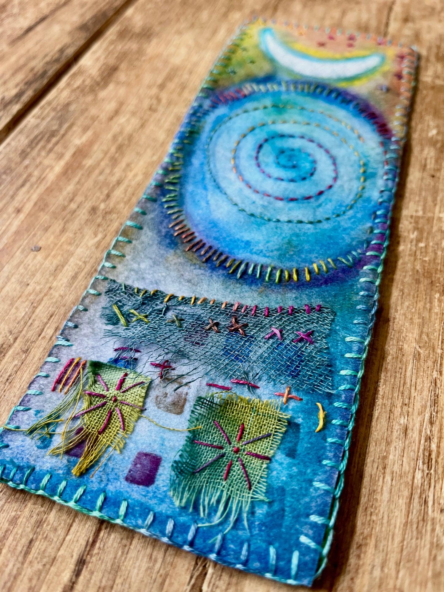 Handcrafted bookmark/tiny stitched altar cloth