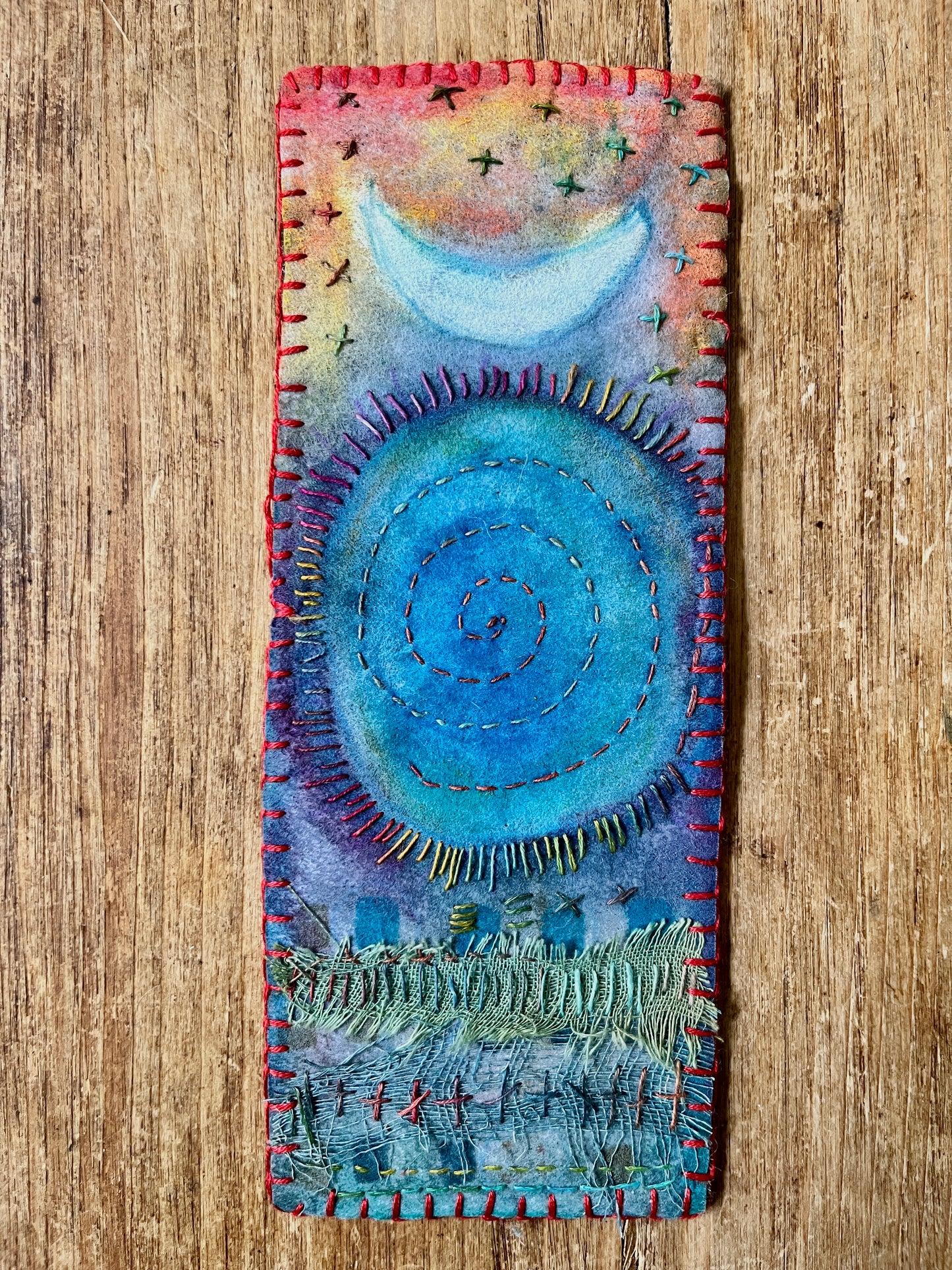 Handcrafted book mark/tiny stitched altarcloth