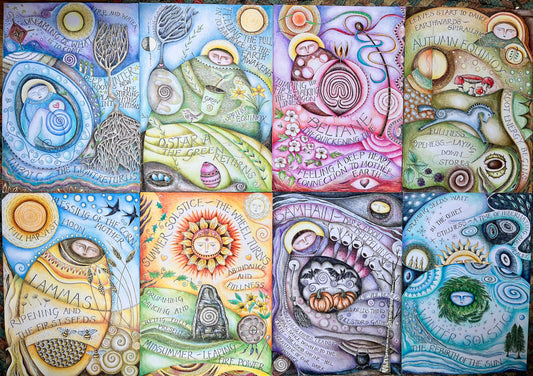 Wheel of the Year altar card collection