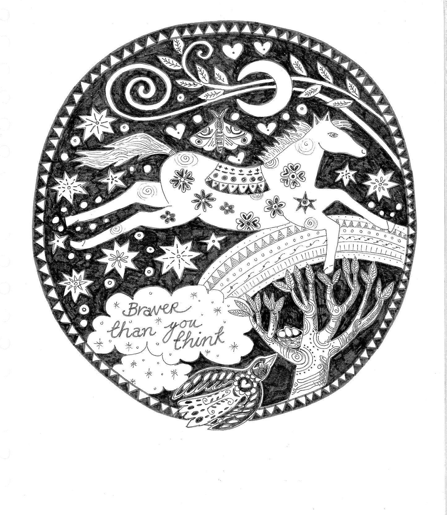 Braver Than You Think - 5x7" greetings card