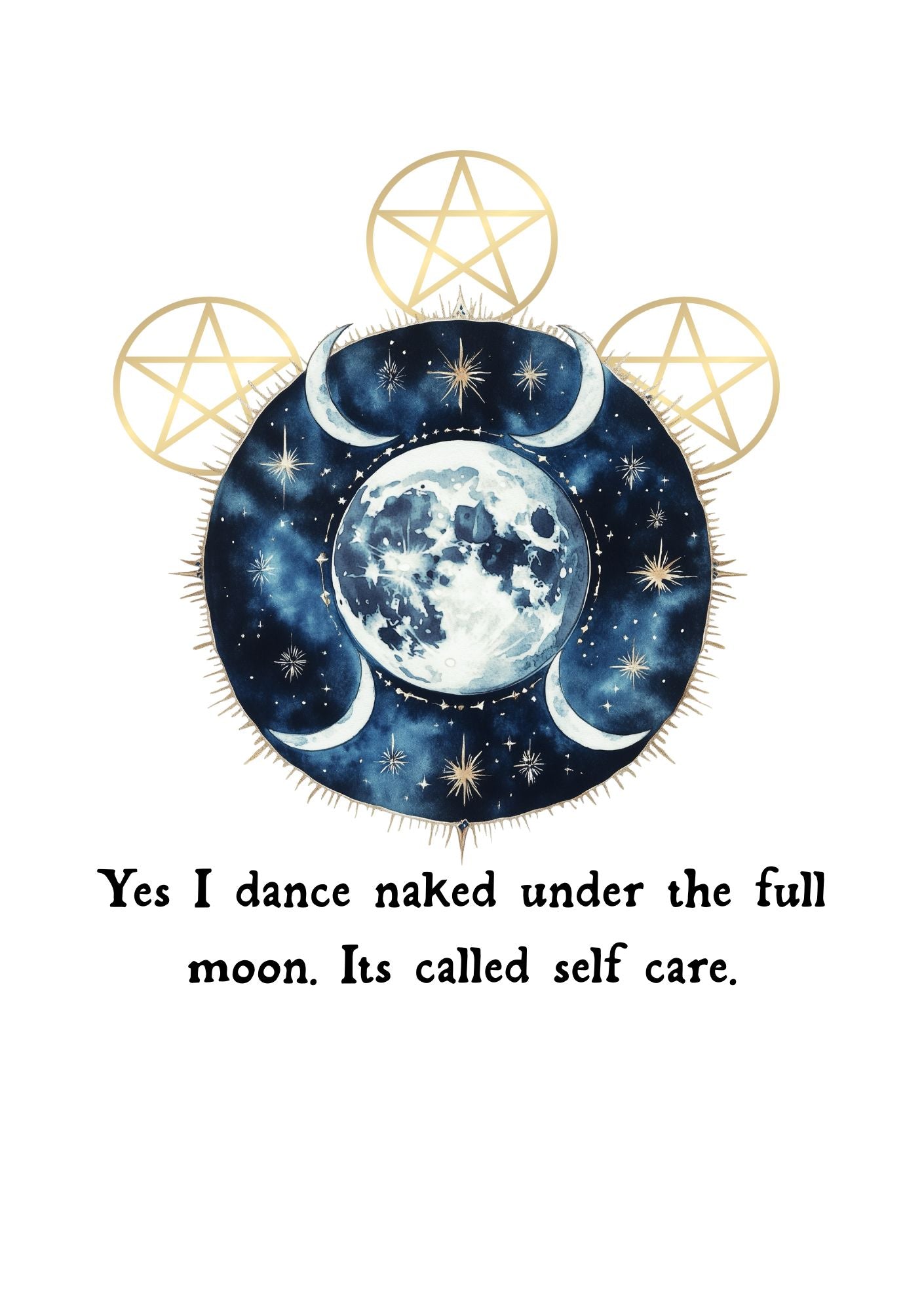 Dancing Naked Under the Full Moon A5 Print