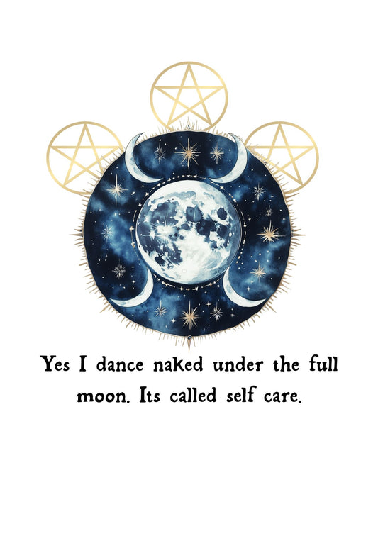 Dancing Naked Under the Full Moon A5 Print