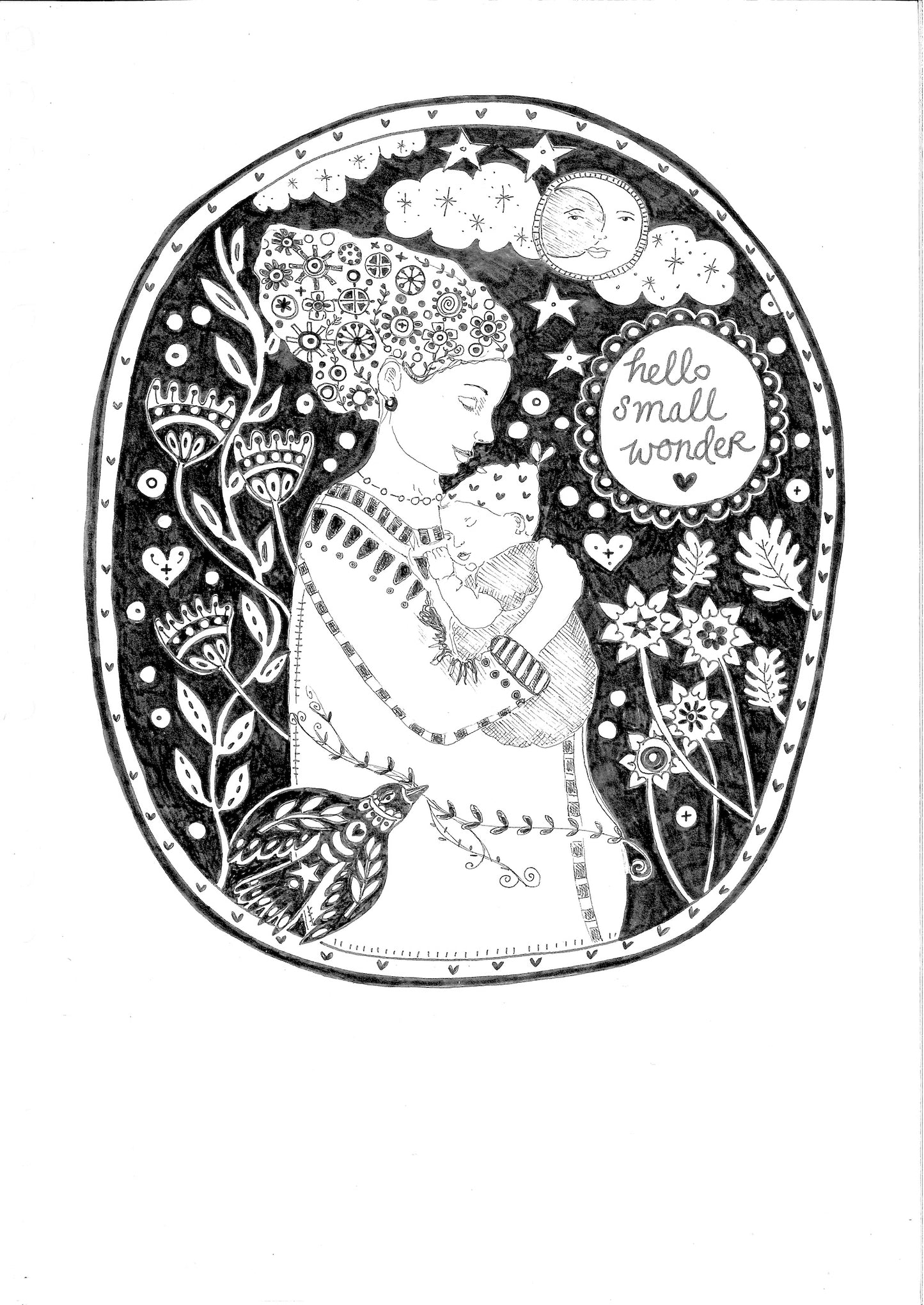 Hello Small Wonder - 5x7" greetings card