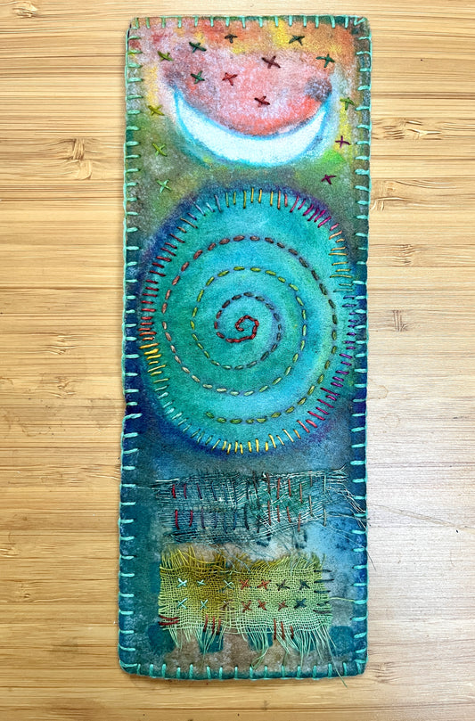 Handcrafted bookmark/tiny stitched altar cloth