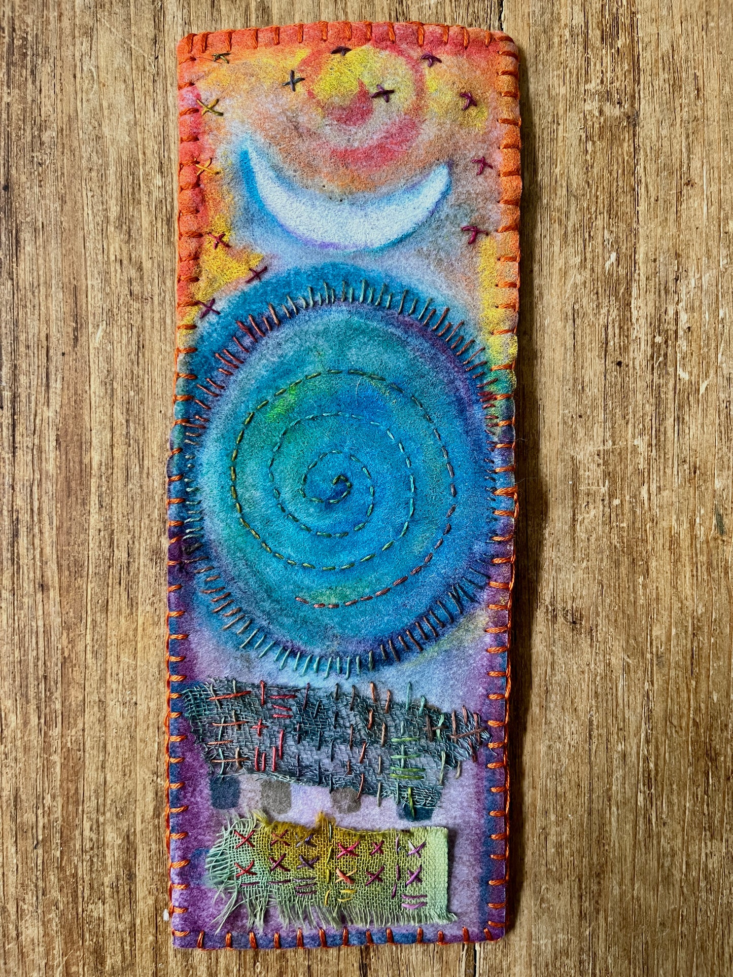 Handcrafted bookmark/tiny stitched altar cloth