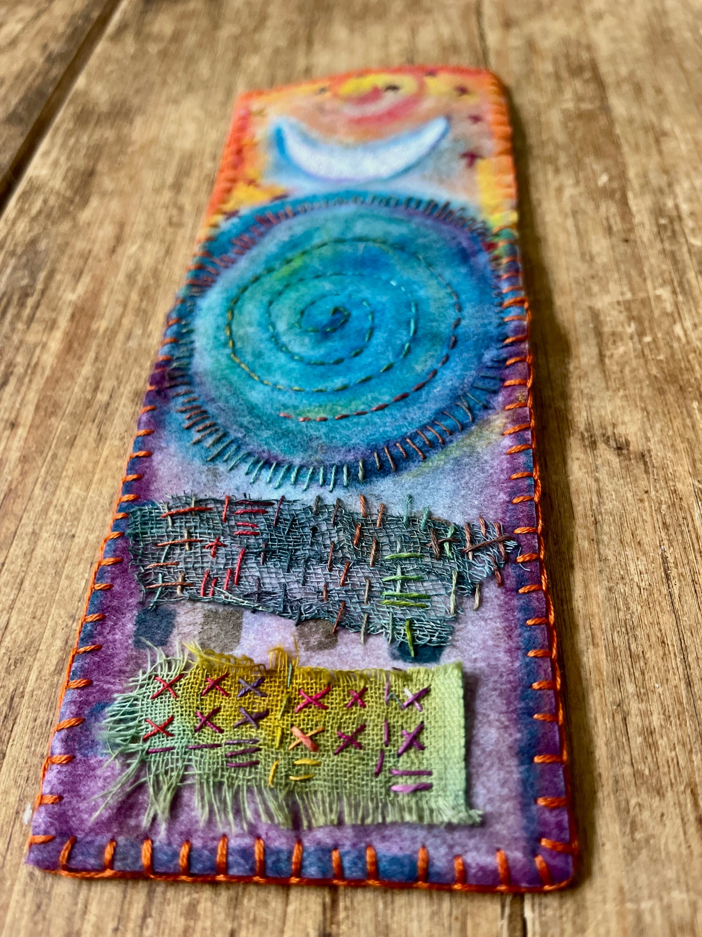 Handcrafted bookmark/tiny stitched altar cloth