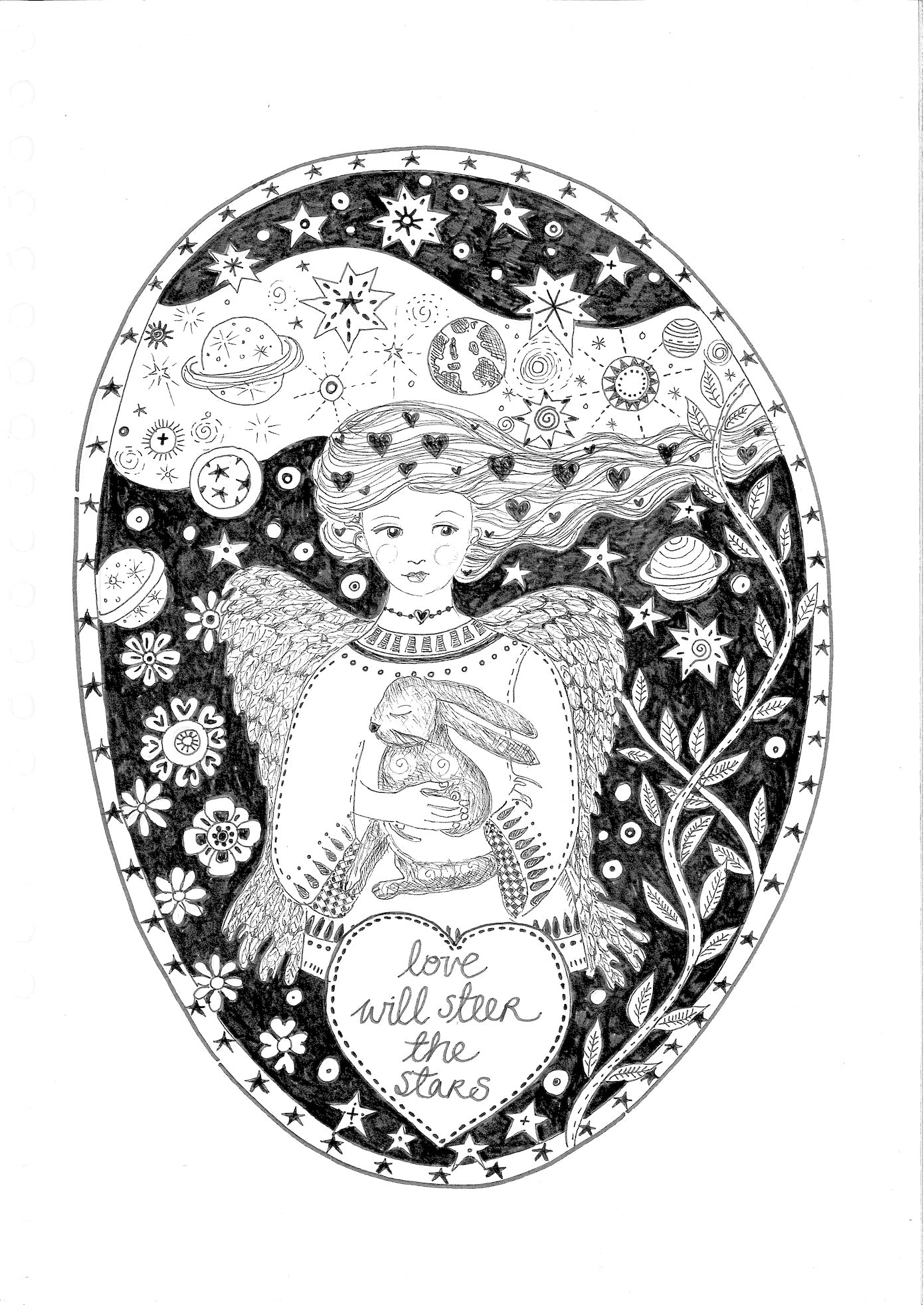 Love Will Steer the Stars - 5x7" greetings card