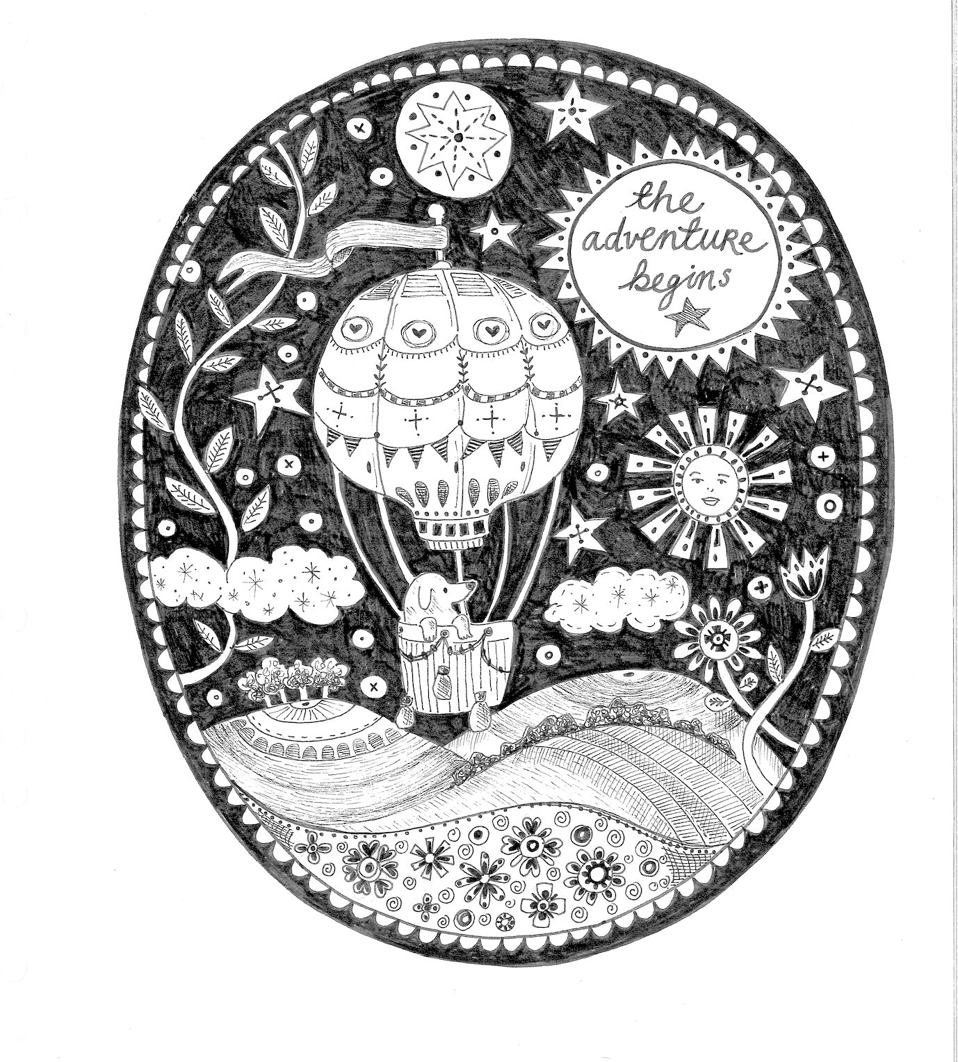 The Adventure Begins - 5x7" greetings card