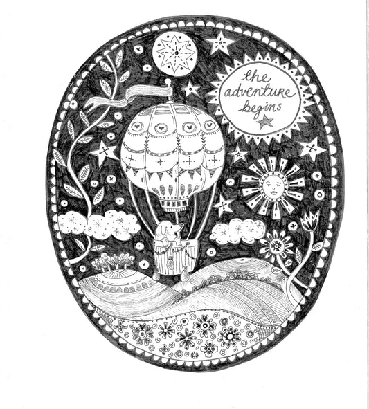 The Adventure Begins - 5x7" greetings card