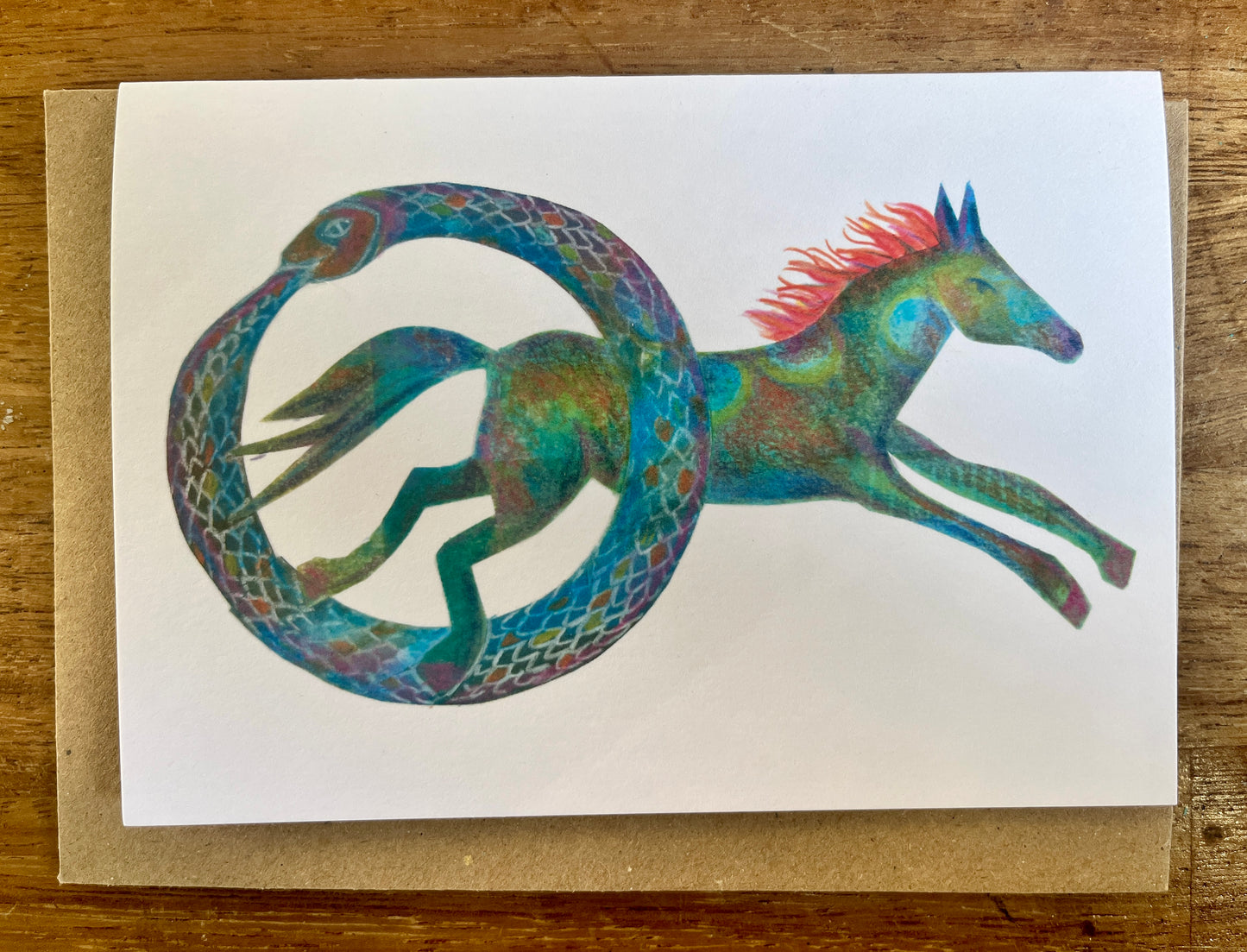Set of 5 Firehorse greetings cards